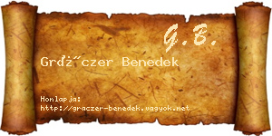 Gráczer Benedek névjegykártya